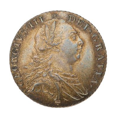 Lot 145 - George III, Shilling 1787, no hearts, stop...