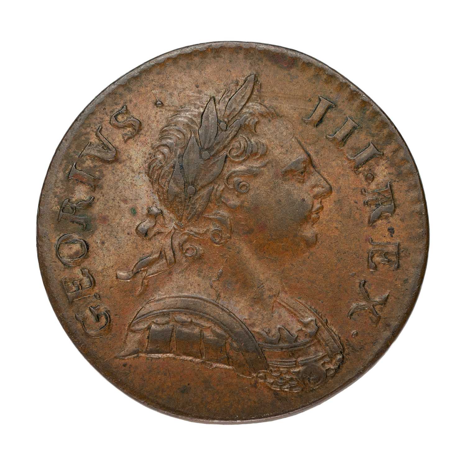 Lot 156 - George III, Halfpenny 1772, GEORIVS error,