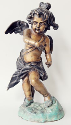 Lot 247 - Reproduction Bronze Figure of a Winged Putto,...