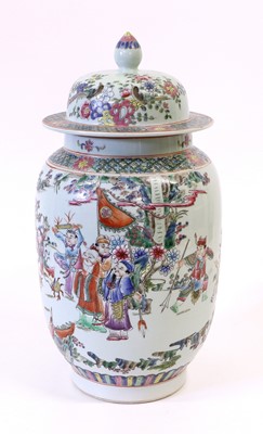 Lot 253 - A Chinese Porcelain Vase and Cover, 20th...