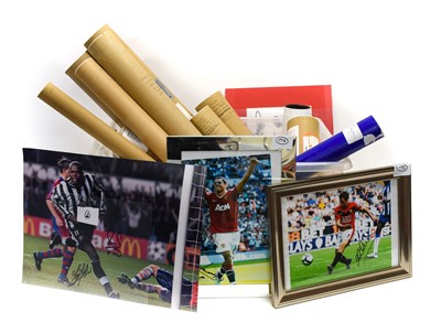 Lot 18 - Autographed Large Photographs Of Footballers