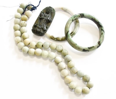 Lot 114 - A Small Quantity of Jade/Jade Type Jewellery,...
