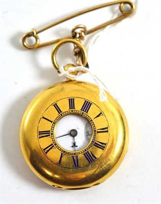 Lot 130 - An 18ct lady's half hunter pocket watch