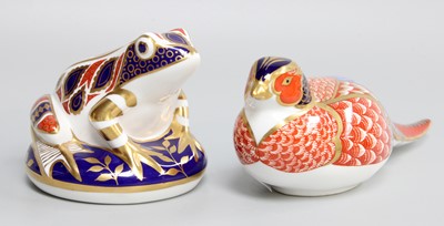 Lot 199 - Two Royal Crown Derby Paperweights - frog and...