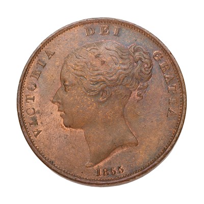 Lot 220 - Victoria, Penny 1855, plain trident (S.3948);...