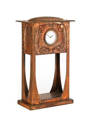 Lot 625 - A Secessionist Copper Clock, hammered and...