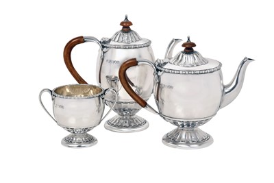 Lot 2462 - A Three-Piece George V Silver Cafe-au-Lait Service