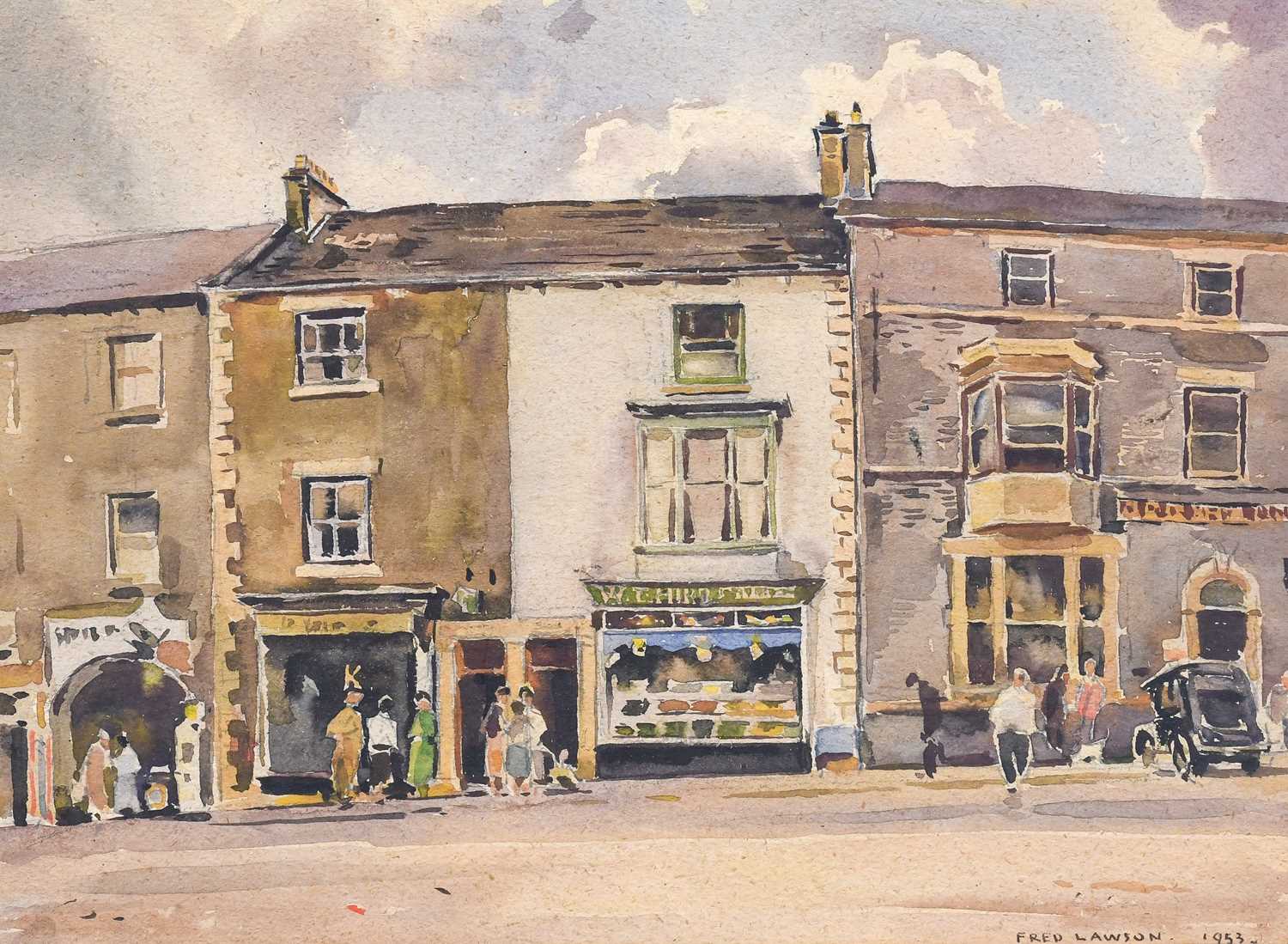 Lot 636 - Fred Lawson (1888-1968) "Leyburn Shops" Signed...