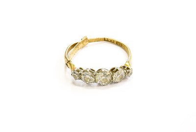 Lot 127 - A Diamond Five Stone Ring, the graduated old...