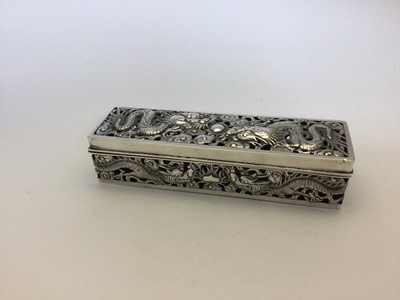 Lot 2360 - A Chinese Export Silver Box