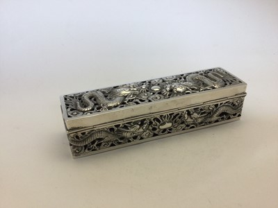 Lot 2360 - A Chinese Export Silver Box