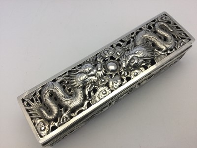 Lot 2360 - A Chinese Export Silver Box