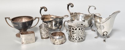 Lot 180 - A Collection of Assorted Silver, comprising a...