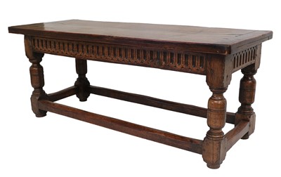 Lot 1345 - An Early 18th Century Joined Oak Refectory...