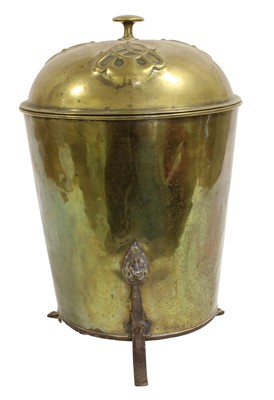 Lot 622 - An Arts & Crafts Brass Coal Box, the domed...