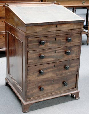 Lot 1292 - A 19th Century Mahogany Davenport, stamped J T...