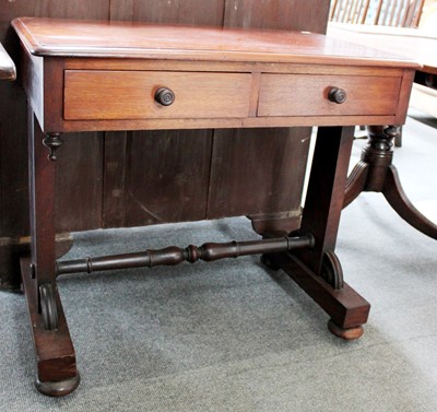 Lot 1270 - A Victorian Mahogany Two Drawer Side Table,...