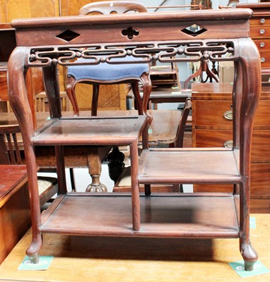 Lot 1303 - A 20th Century Chinese Hardwood Lamp Table,...