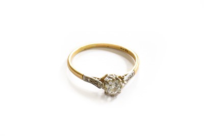 Lot 118 - A Diamond Solitaire Ring, with diamond set...