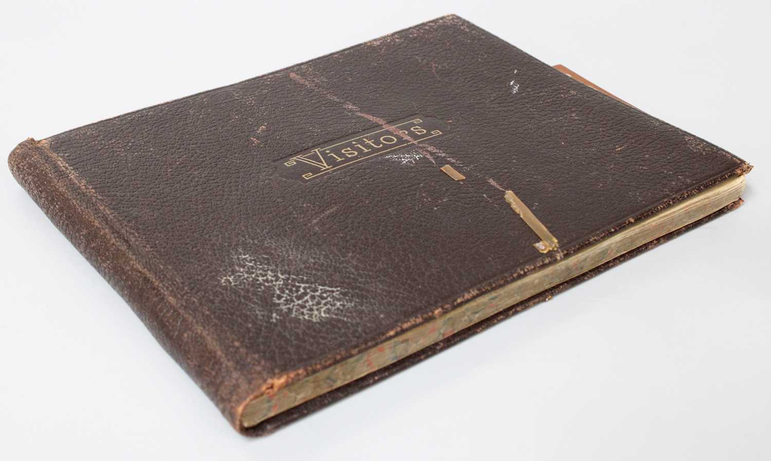 Lot 174 - Leather Bound Visitors Book with Manuscript