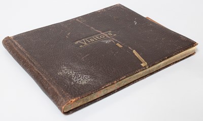Lot 174 - Leather Bound Visitors Book with Manuscript...