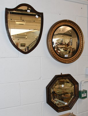 Lot 1189 - An Edwardian Shelf Form Mirror, a 1920's oak...