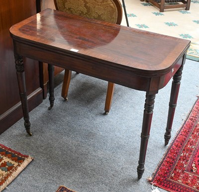 Lot 1123 - A George III Cross Banded Rosewood Card Table,...