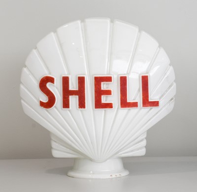 Lot 500 - An Original Shell Opaque Glass Petrol Pump...