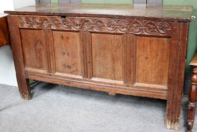 Lot 1219 - A Late-17th century Oak Coffer; 127cm by 46cm...