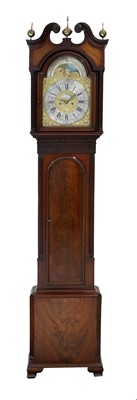 Lot 700 - A Mahogany Eight Day Longcase Clock, swan neck...