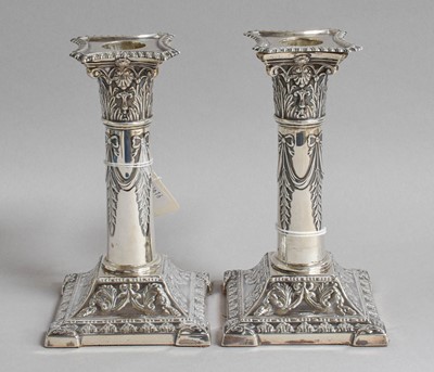 Lot 129 - A Pair of Edward VII Silver Candlesticks, by...