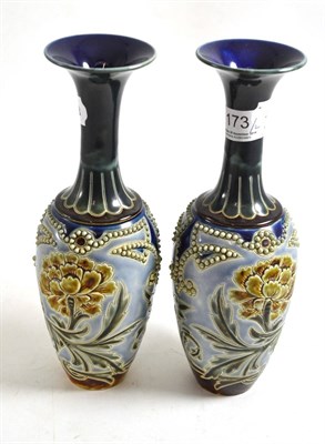 Lot 173 - Pair of Doulton Lambeth stoneware vases by Sarah Ellis