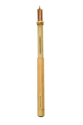 Lot 2357 - A Victorian Gold Combination Propelling Pencil, Pen and Ruler