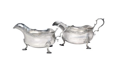 Lot 2469 - A Pair of George V Silver Sauceboats