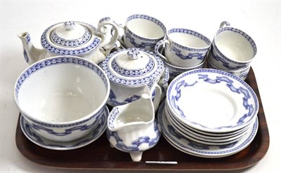 Lot 177 - Victorian Staffordshire child's blue and white pottery tea set