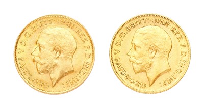 Lot 251 - 2x George V, Half Sovereigns, 1911 and 1913,...