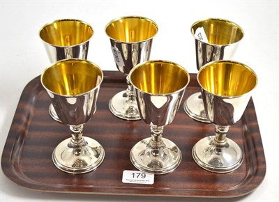 Lot 179 - Set of six silver goblets, Birmingham 1972