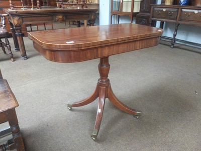 Lot 1161 - A George III Mahogany Fold Over Tea Table,...