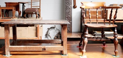 Lot 1320 - An 18th Century Oak Table, the four square...