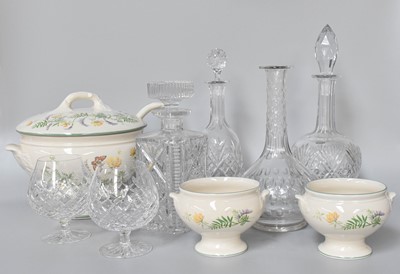 Lot 277 - A Group of Cut and Press Glass Decanters,...