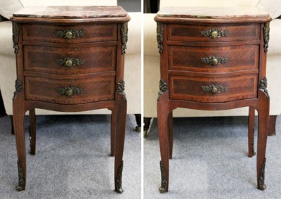 Lot 1184 - A Pair of Reproduction French Marble Topped...