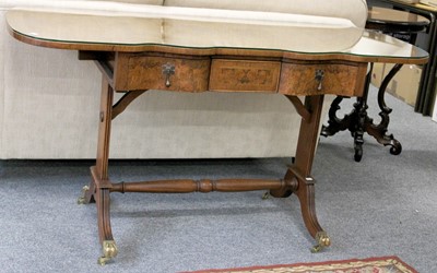 Lot 1183 - A Reproduction Burr Walnut Sofa Table, with...