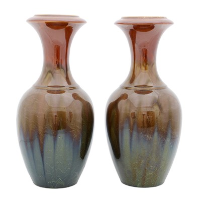 Lot 558 - A Pair of Linthorpe Pottery Vases, shape...