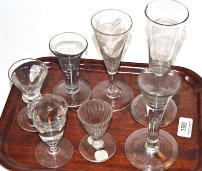 Lot 190 - Seven assorted 18th/19th century glasses