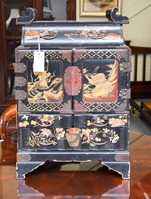 Lot 1138 - A Japanese Lacquered Table Top Cabinet, 45cm...