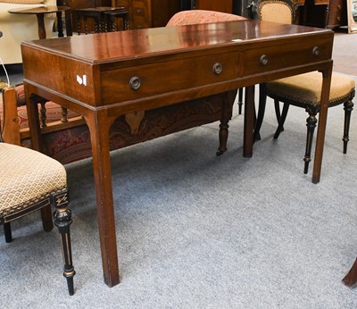 Lot 1158 - A Mahogany Two Drawer Side Table,123cm by 50cm...