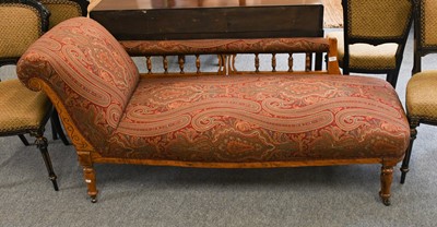 Lot 1160 - A Walnut Framed Victorian Chaise Longue, 170cm