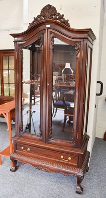 Lot 1142 - A Reproduction French Carved Mahogany Display...