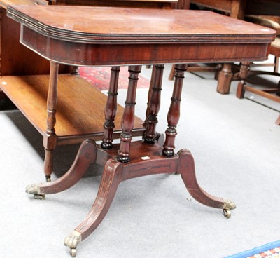 Lot 1305 - A 19th Century Mahogany Fold Over Tea Table,...