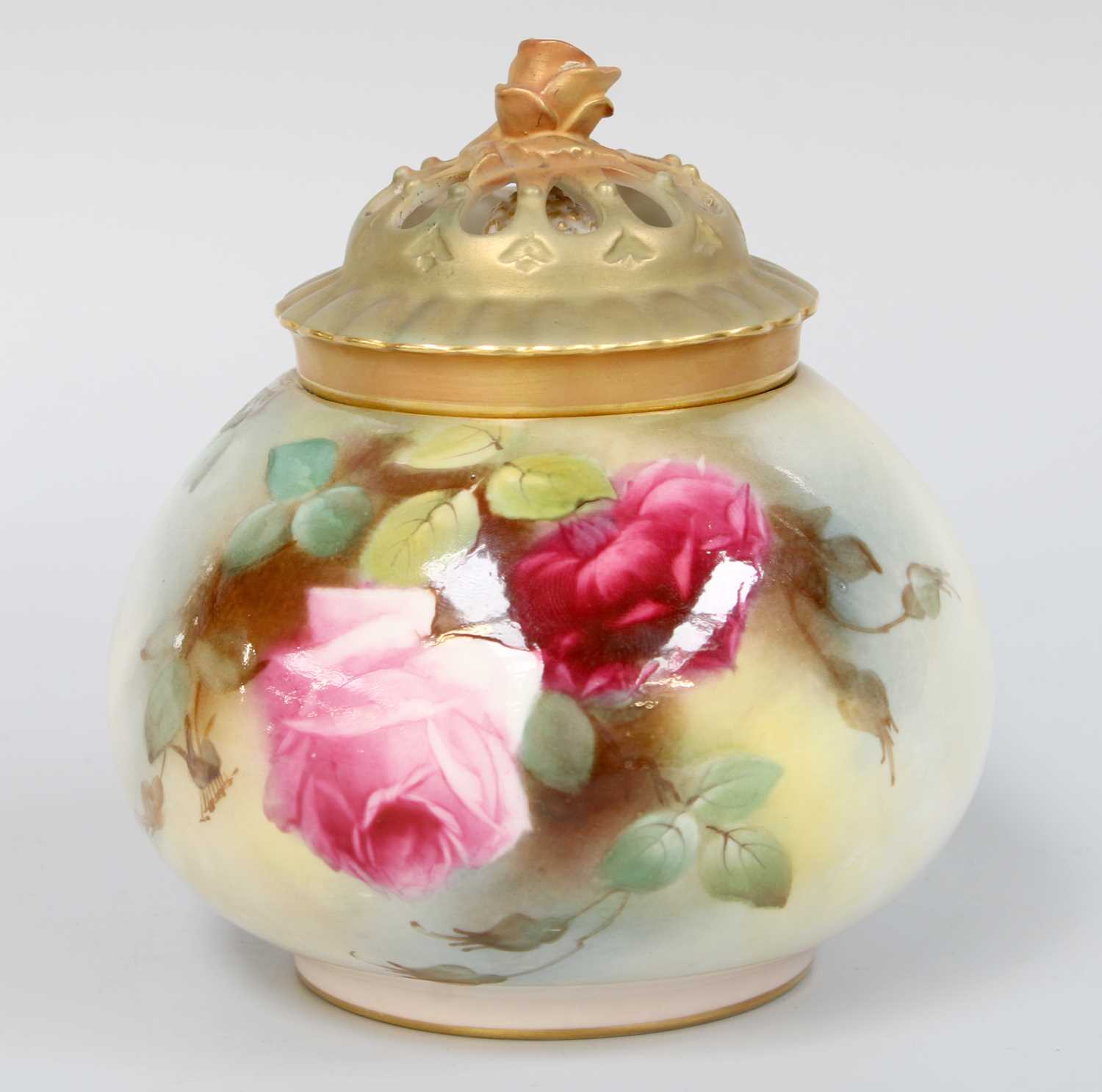 Lot 312 - A Royal Worcester Porcelain Pot Pourri, with...